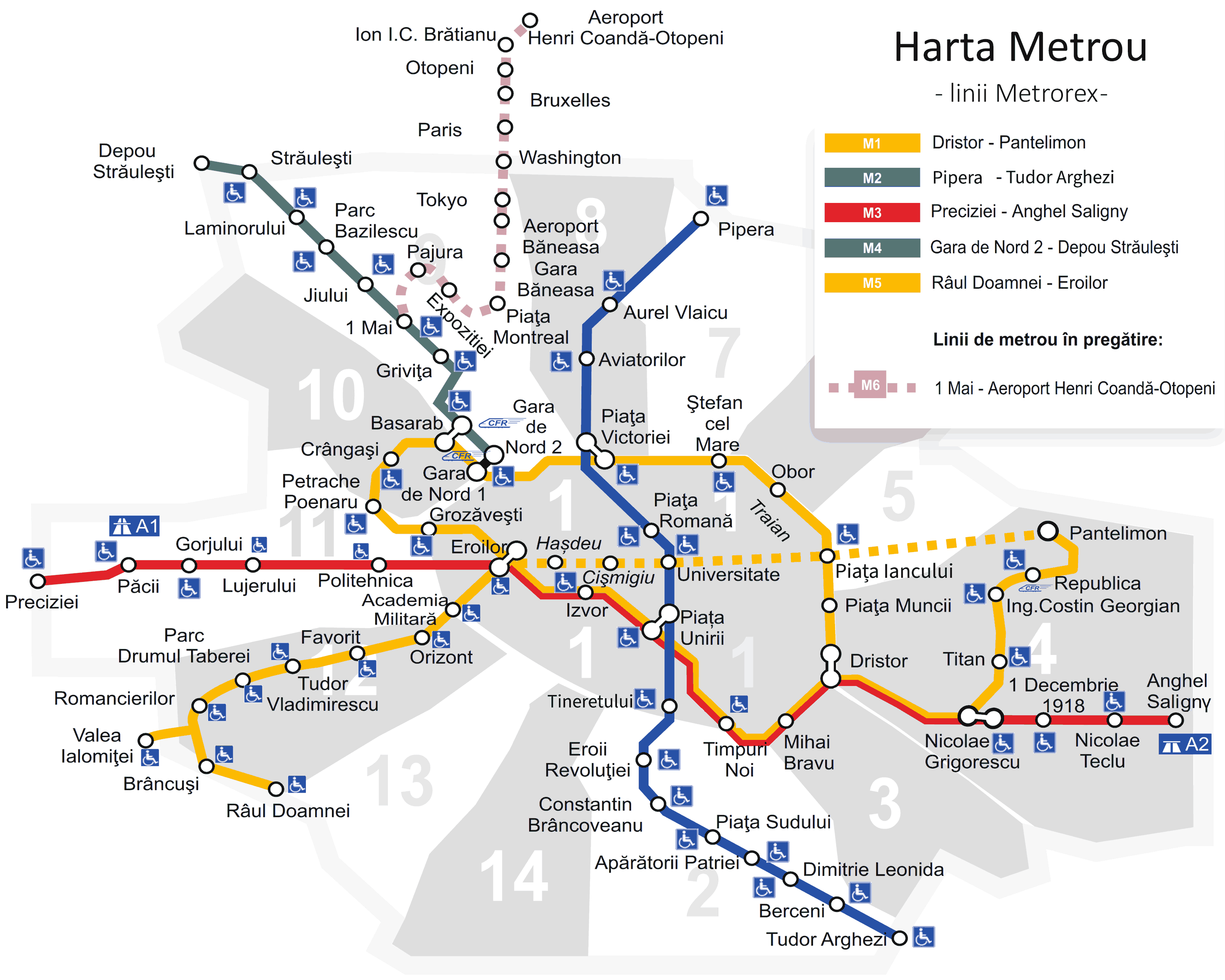 Harta Metrou București